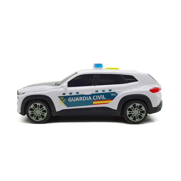 Smoby Coche de Policía Guardia Civil BMW XM 15cm con Luces y Sonidos, Escala 1:32, Idioma Español y Portugués, para niños 3 años