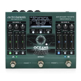 EHX Oceans Abyss Advanced Reverb Laboratory Pedal de Reverb con Motores Duales Programables, Hall, Spring, Shimmer y Bloques FX Adicionales