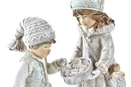 DKD Home Decor Figura Navidad Moderna Gris Blanco 8 x 19 x 15.5 cm