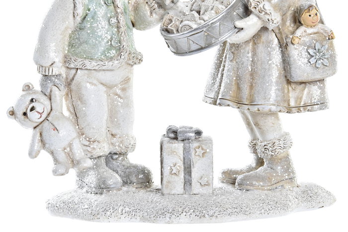 DKD Home Decor Figura Navidad Moderna Gris Blanco 8 x 19 x 15.5 cm