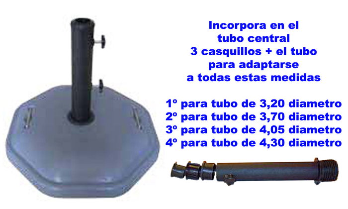 BAMBU Base para Sombrilla de Cemento Octogonal Gris Oscuro BAMBU Base para Sombrilla de Cemento Octogonal Gris Oscuro