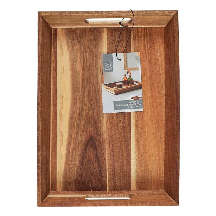 Home Deco Factory Bandeja con Asas Acacia 32x23 cm