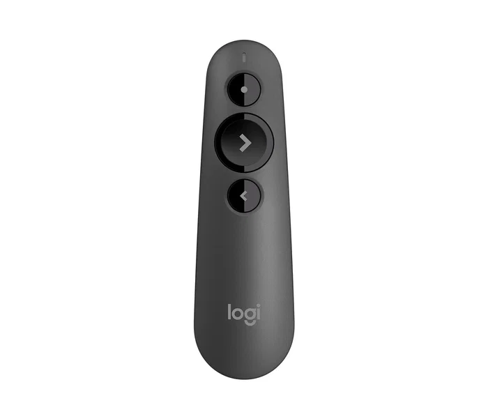 Logitech 910, Presentador Inalámbrico R500 con Puntero Láser, Bluetooth/RF 2.4GHz, USB, Alcance 20m, Grafito - 910-005843