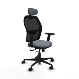PIQUERAS Y CRESPO Silla de oficina Jorquera con mecanismo Sincro/Traslack Gris y Negro