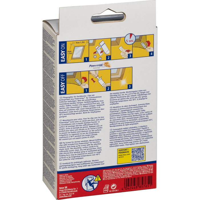 Tesa Mosquitera adhesiva para ventanas de tejado 1,2 x 1,4 m blanco 55881