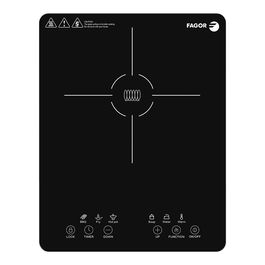 Fagor Placa de Inducción Portátil Lexie 2000W con Pantalla Táctil, 6 Funciones de Cocinado y 9 Niveles de Calentamiento