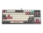 A4Tech Bloody S87 Pixels Red, teclado mecánico gaming TKL, interruptores BLMS Red Plus, disposición polaca