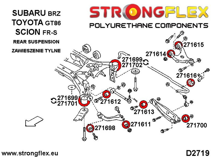 StrongFlex 271613B Silentblock Trasero Inferior de Control de Brazo