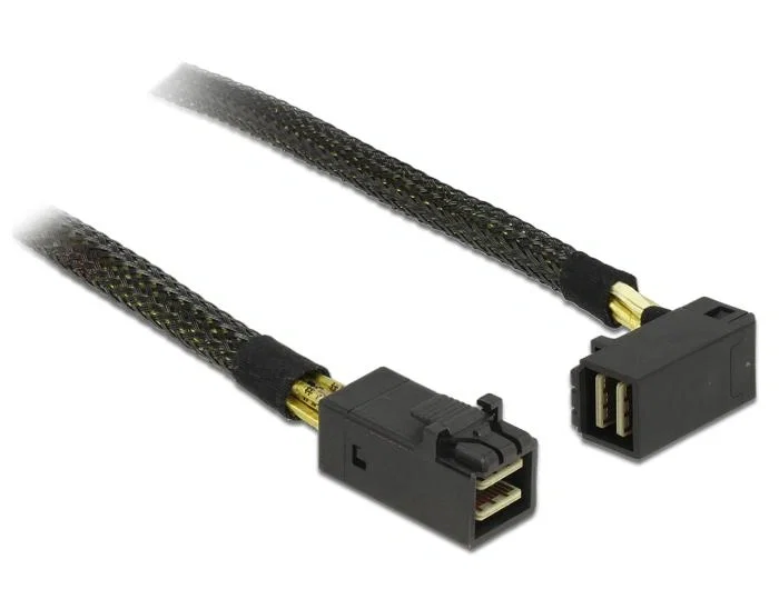 DeLOCK Cable Mini SAS HD SFF-8643 a Mini SAS HD SFF-8643 angulado 0,5 m Negro