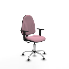 PIQUERAS Y CRESPO Silla de oficina Algarra Rosa con Base Cromada