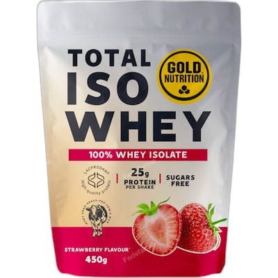 GOLD NUTRITION Total Iso Whey Proteína de Suero Sabor Fresa - 450 g GOLD NUTRITION Total Iso Whey Proteína de Suero Sabor Fresa - 450 g