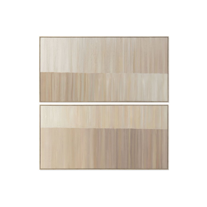 DKD Home Decor Set de 2 Cuadros Modernos en Lienzo Beige y Blanco 142,5x72,5 cm