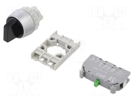 SPAMEL Interruptor Rotativo Negro de 22mm