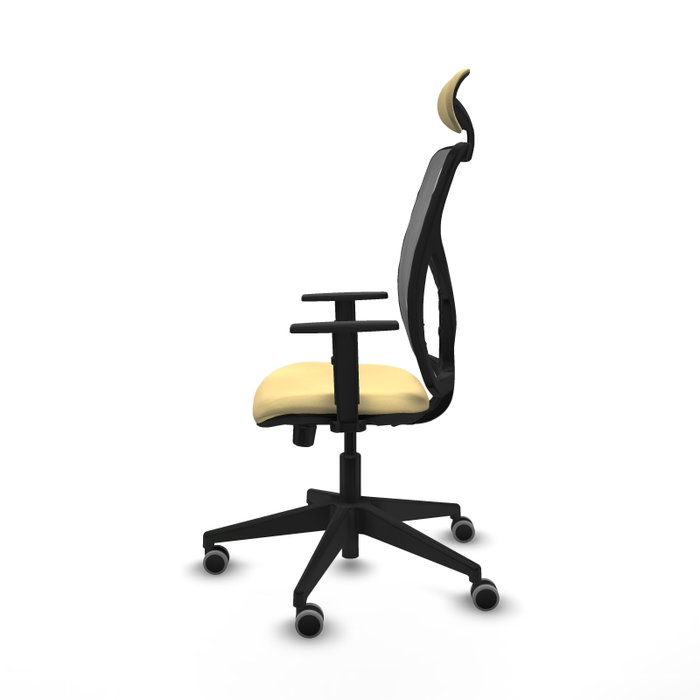 PIQUERAS Y CRESPO Silla de oficina Motilla con mecanismo Sincro/Traslack, Crema y Gris
