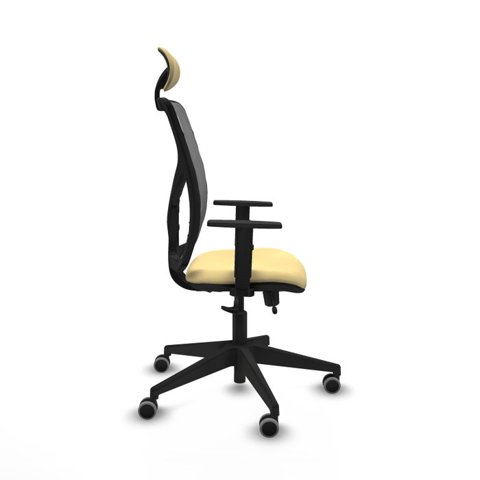 PIQUERAS Y CRESPO Silla de oficina Motilla con mecanismo Sincro/Traslack, Crema y Gris