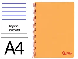 Liderpapel Cuaderno Espiral A4 Wonder Naranja 80 Hojas