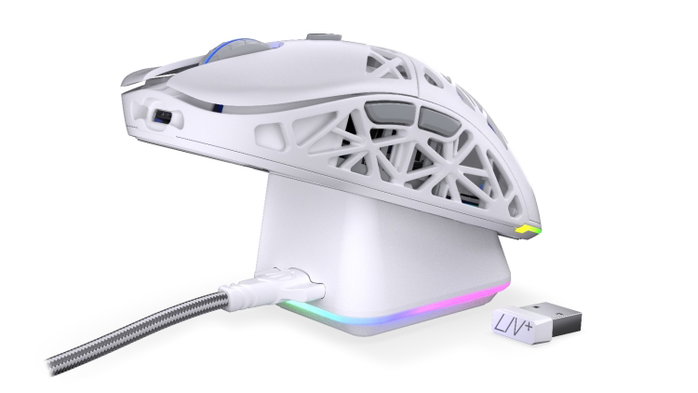 Endorfy LIV Plus Wireless Onyx White - Ratón Inalámbrico Gaming Ultraligero con Sensor PixArt PAW3395