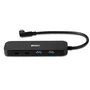 Lindy Hub USB 3.2 Gen 2 (43334) - 4 Puertos (2 Type-A + 2 Type-C), 10 Gbps, USB-C PD 100W, Negro