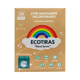 ECOTIRAS Tiras para Lavadora Detergente con Suavizante Ecológico 20 Hojas