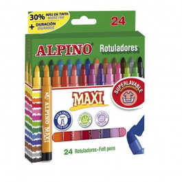 Alpino Rotuladores Maxi Punta Gruesa Estuche 24 Colores Surtidos