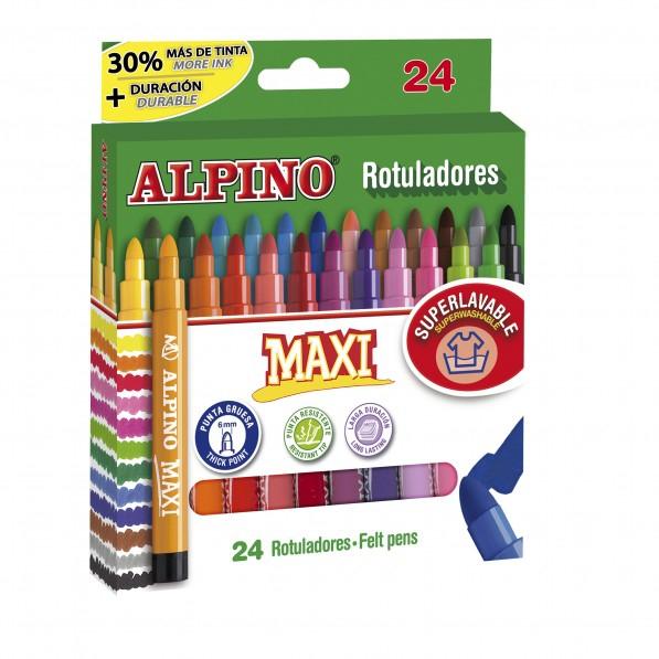 Alpino Rotuladores Maxi Punta Gruesa Estuche 24 Colores Surtidos Alpino Rotuladores Maxi Punta Gruesa Estuche 24 Colores Surtidos