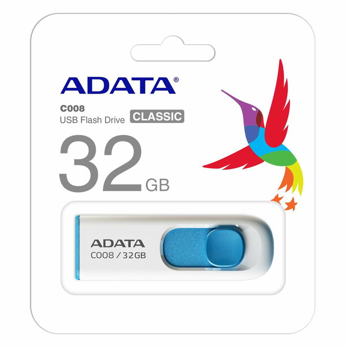 ADATA Memoria USB C008 32GB Blanco-Azul ADATA Memoria USB C008 32GB Blanco-Azul