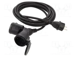GOOBAY Prolongador de alimentación H05RR-F 3G1,5mm2 5m Negro