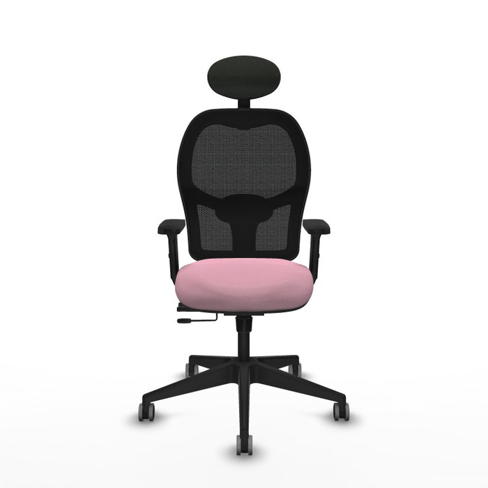 PIQUERAS Y CRESPO Silla de oficina Alocén traslack malla negra Bali rosa PIQUERAS Y CRESPO Silla de oficina Alocén traslack malla negra Bali rosa