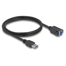 DeLOCK Cable USB Tipo-A macho a USB Tipo-B hembra para instalación 1 m negro