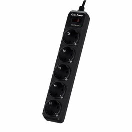 Cyberpower Regleta B0520SC0-DE con 5 tomas de corriente y cable de 1.8m, Negra