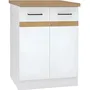 Junona Bajo Gabinete de Cocina 60 cm 2 Puertas Tesca de Trabajo Blanco Brillante JUNONAMB2P60BLPL