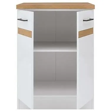 Junona Bajo Gabinete de Cocina 60 cm 2 Puertas Tesca de Trabajo Blanco Brillante JUNONAMB2P60BLPL