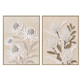 DKD Home Decor Cuadro Lienzo Flores Surtido de 2 Piezas (60x80 cm)