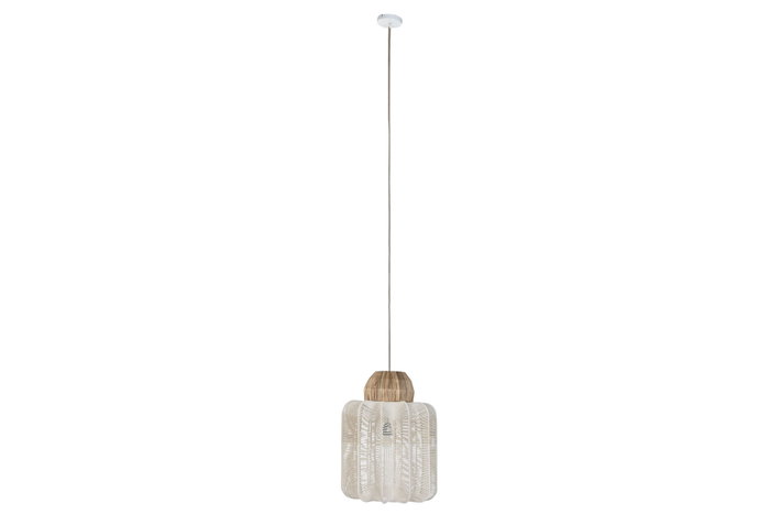 DKD Home Decor Lámpara de Techo Algodón y Seagrass Natural 38x38x52 cm DKD Home Decor Lámpara de Techo Algodón y Seagrass Natural 38x38x52 cm
