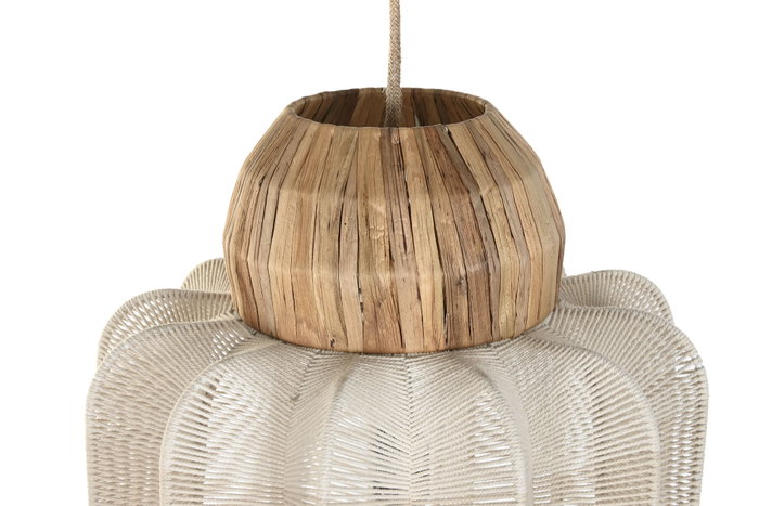 DKD Home Decor Lámpara de Techo Algodón y Seagrass Natural 38x38x52 cm DKD Home Decor Lámpara de Techo Algodón y Seagrass Natural 38x38x52 cm