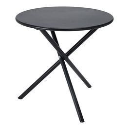 Ambiance Mesa Plegable de Acero Negra 48x48 cm