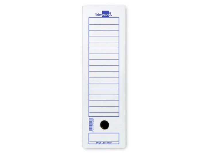 Liderpapel Caja archivo definitivo 104 folio tamaño Folio, Cartón Reciclado 325g/m2, Lomo 100 mm, Blanco, Dimensiones 365x100x251 mm
