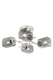Opviq Lámpara de Araña Ar-1836-4K Cromo Plateado Vidrio Moderna 4xE27 23cm Alto 44cm Diámetro Elegante