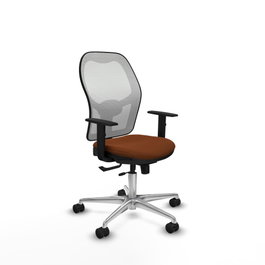PIQUERAS Y CRESPO Silla de oficina Jorquera con mecanismo Sincro/Traslack Marrón y Blanco