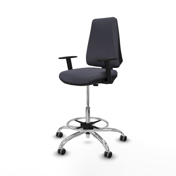 PIQUERAS Y CRESPO Taburete Elche CP Bali gris oscuro con brazos 1D PIQUERAS Y CRESPO Taburete Elche CP Bali gris oscuro con brazos 1D