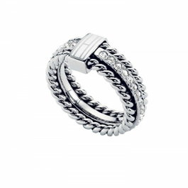 Tommy Hilfiger Anillo de Acero Inoxidable Gris Tamaño 52