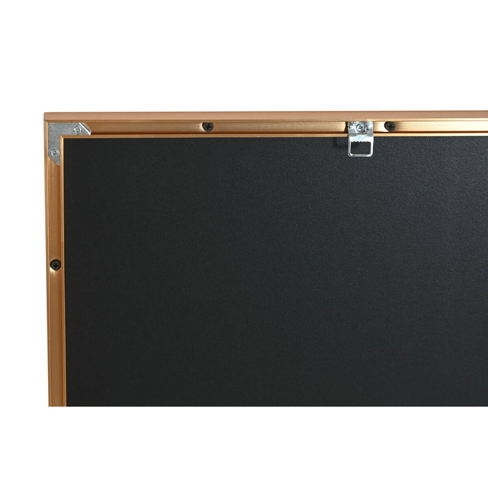 DKD Home Decor Set de 2 Cuadros de Aluminio y MDF con Diseño de Círculo, Blanco y Dorado