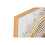 DKD Home Decor Set de 2 Cuadros de Aluminio y MDF con Diseño de Círculo, Blanco y Dorado