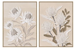 DKD Home Decor Cuadro Lienzo Flores Surtido de 2 Piezas