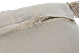 DKD Home Decor India 1c24 Cojín Boho 45 x 45 cm Algodón Yute (2 Unidades) Hecho a Mano