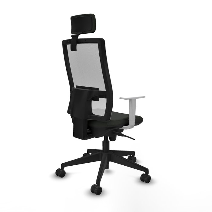 PIQUERAS Y CRESPO Silla de oficina Horna con mecanismo Sincro, Negro y Blanco