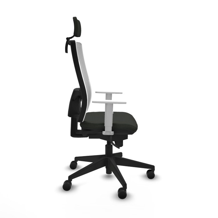 PIQUERAS Y CRESPO Silla de oficina Horna con mecanismo Sincro, Negro y Blanco