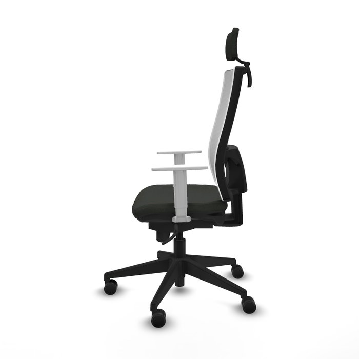 PIQUERAS Y CRESPO Silla de oficina Horna con mecanismo Sincro, Negro y Blanco