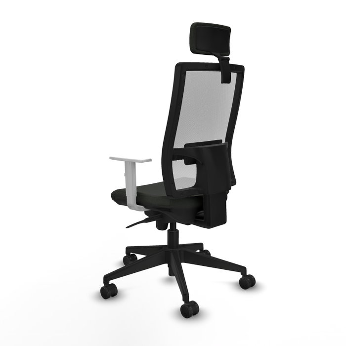 PIQUERAS Y CRESPO Silla de oficina Horna con mecanismo Sincro, Negro y Blanco