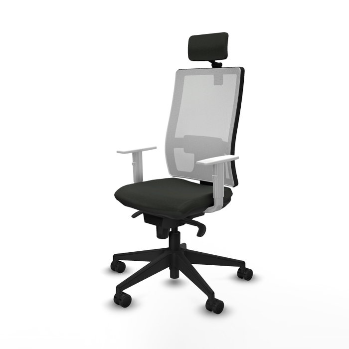 PIQUERAS Y CRESPO Silla de oficina Horna con mecanismo Sincro, Negro y Blanco
